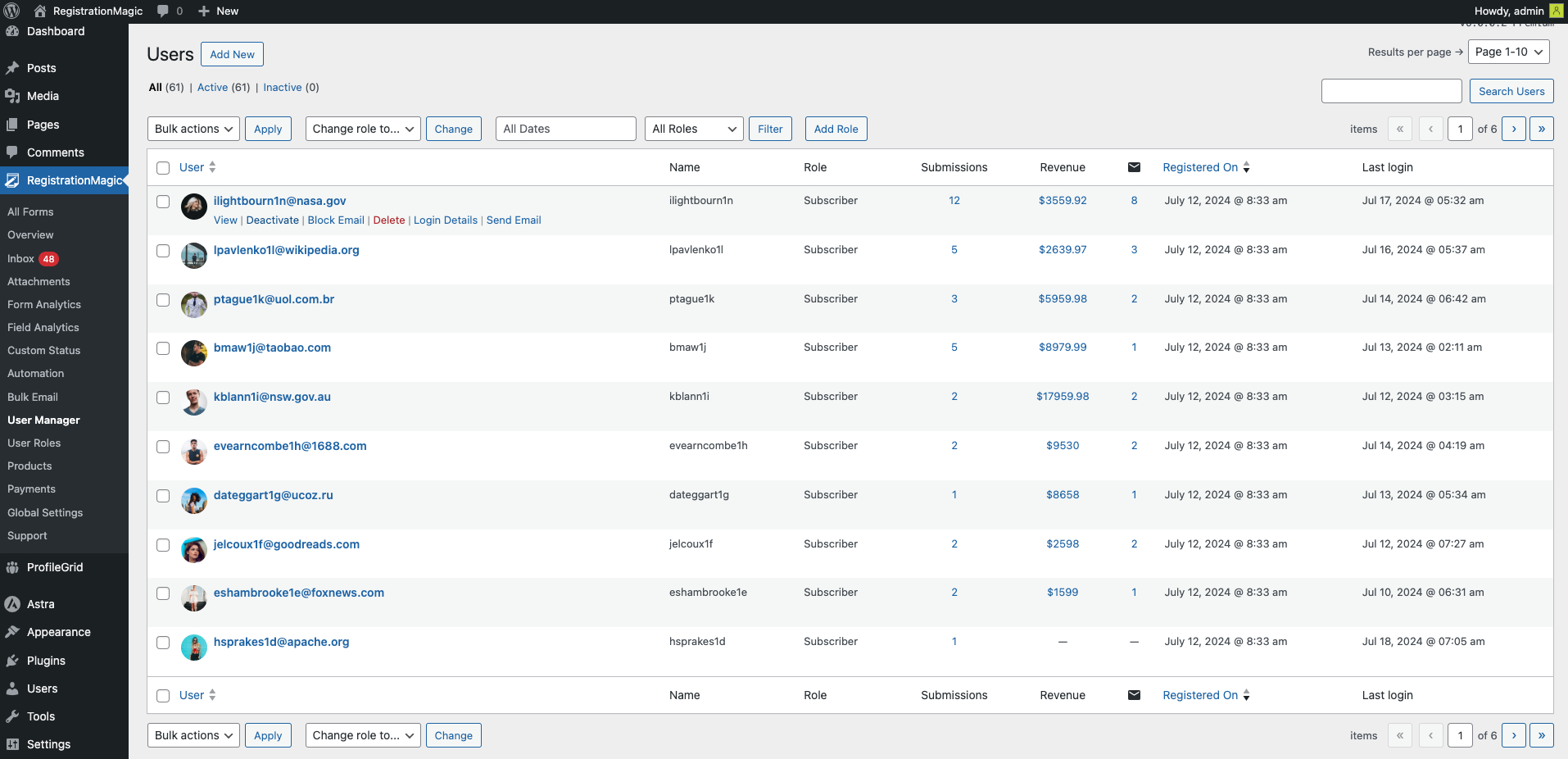 RegistrationMagic User Manager