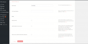 date picker field of WordPress form settings