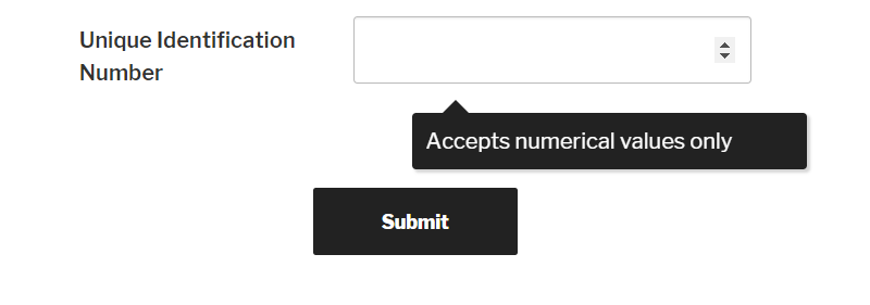 WordPress form number field frontend