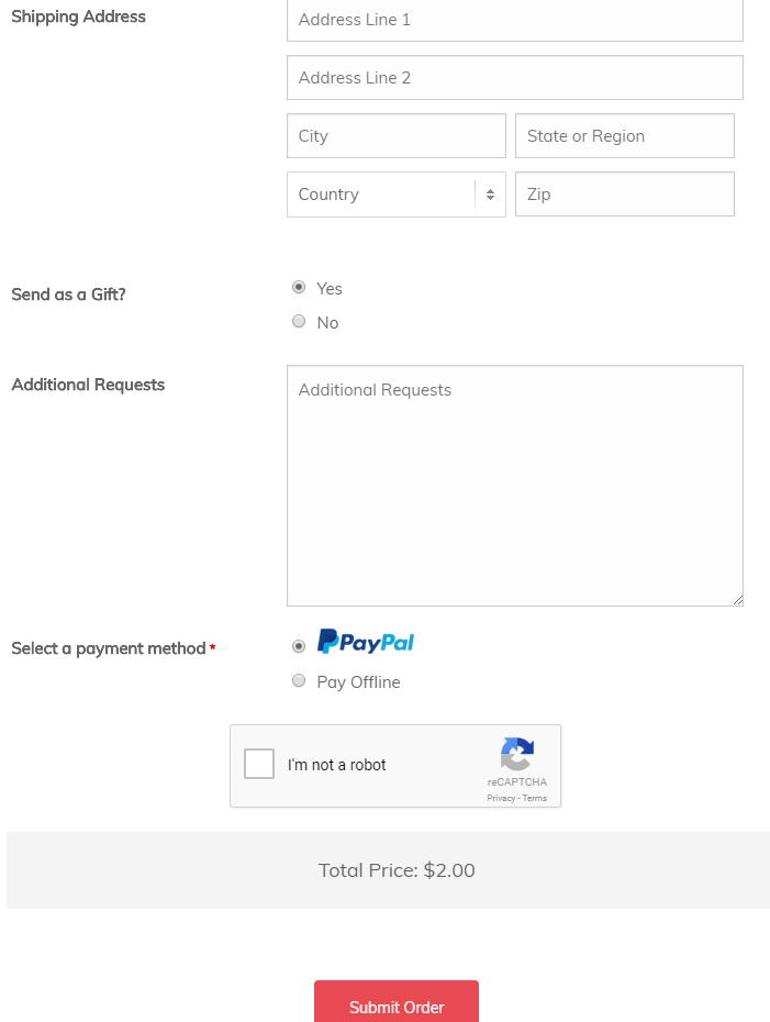 Summer Camp Registration forms payment form