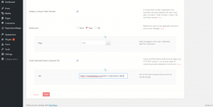 wordpress form data to external url options