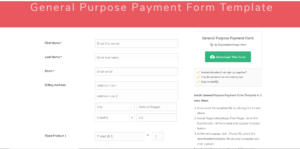 WordPress Registration Page Template payment form