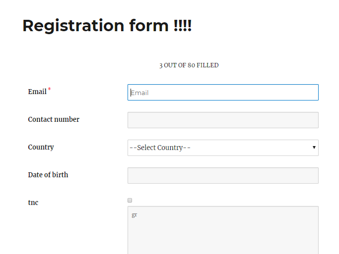 form in WordPress frontend