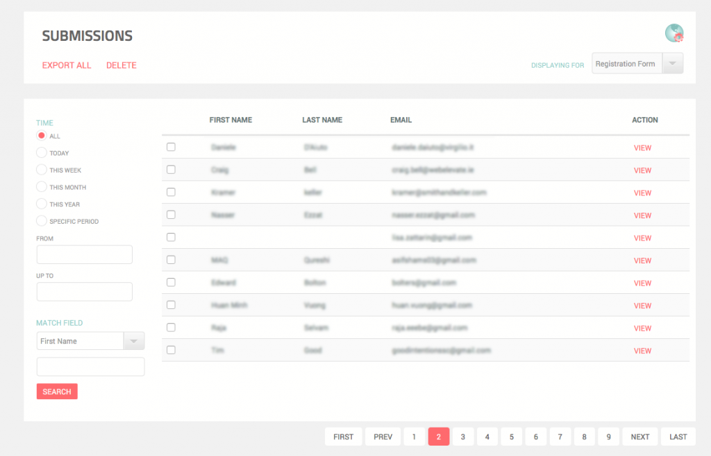 Export WordPress Registration Forms Data - 5