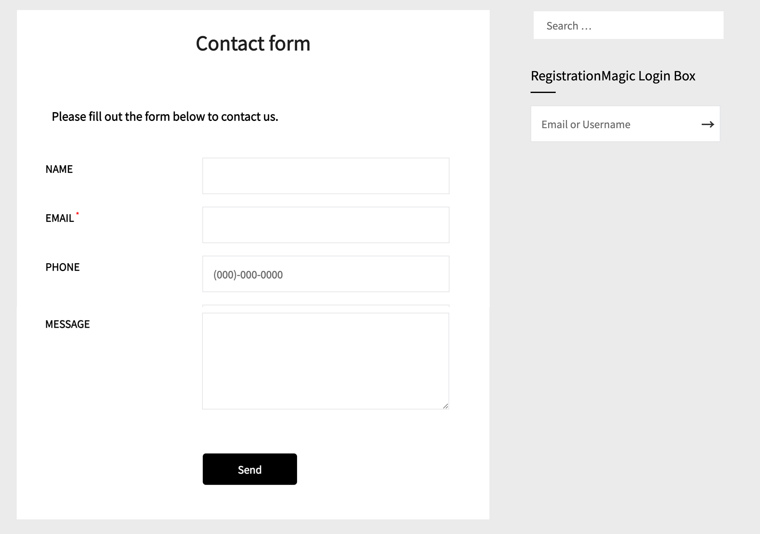 contact form