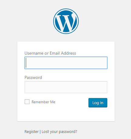 WordPress login default wordpress registration form