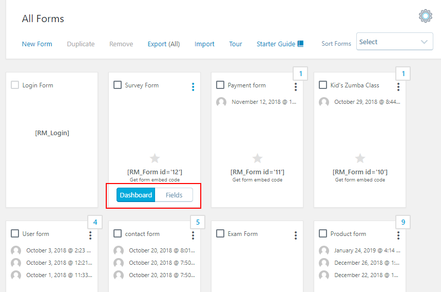 all forms default wordpress registration form