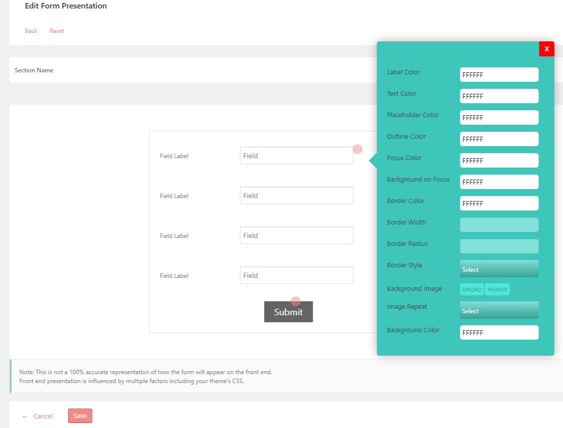 WordPress Class Registration Plugin edit form