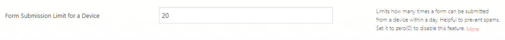 Form Submission Limit for a Device