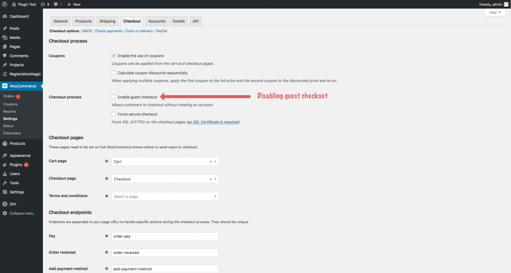 How to disable WooCommerce Guest Checkout