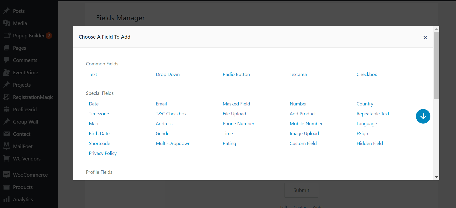 School registration fields