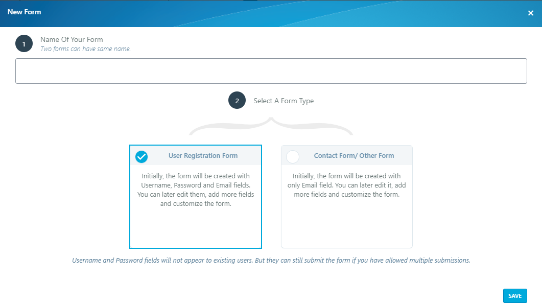 WordPress user accounts: RegistrationMagic New Form