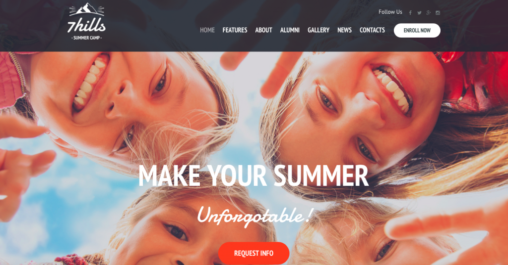 7 Hills Summer camp themes for wordpress