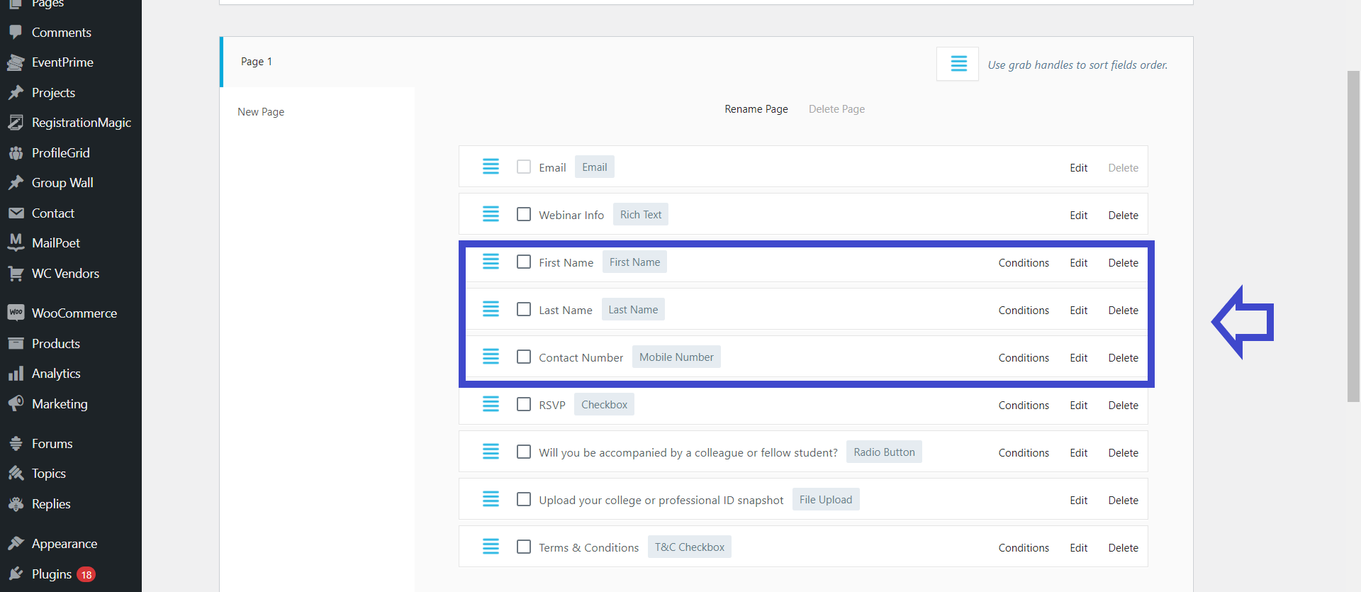 webinar registration form fields