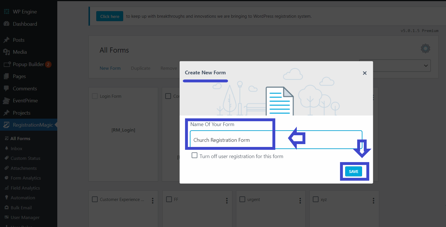 church registration form