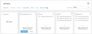 Create a job application form - RM fields