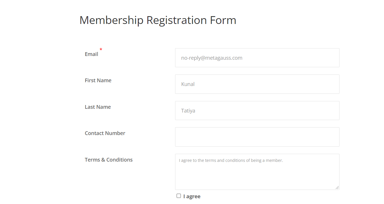 membership registration form