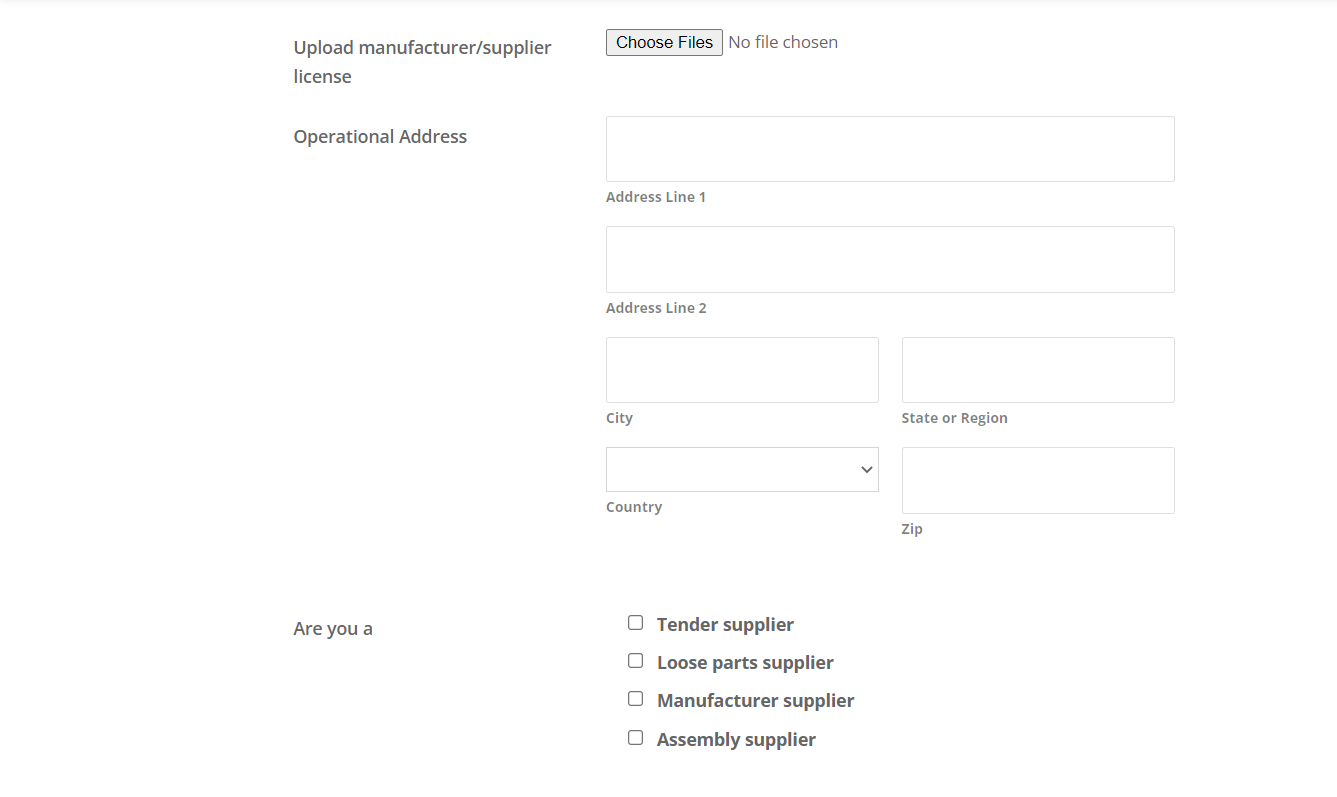 vendor registration form RegistrationMagic