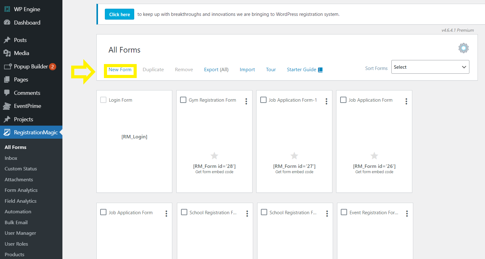 registration magic form