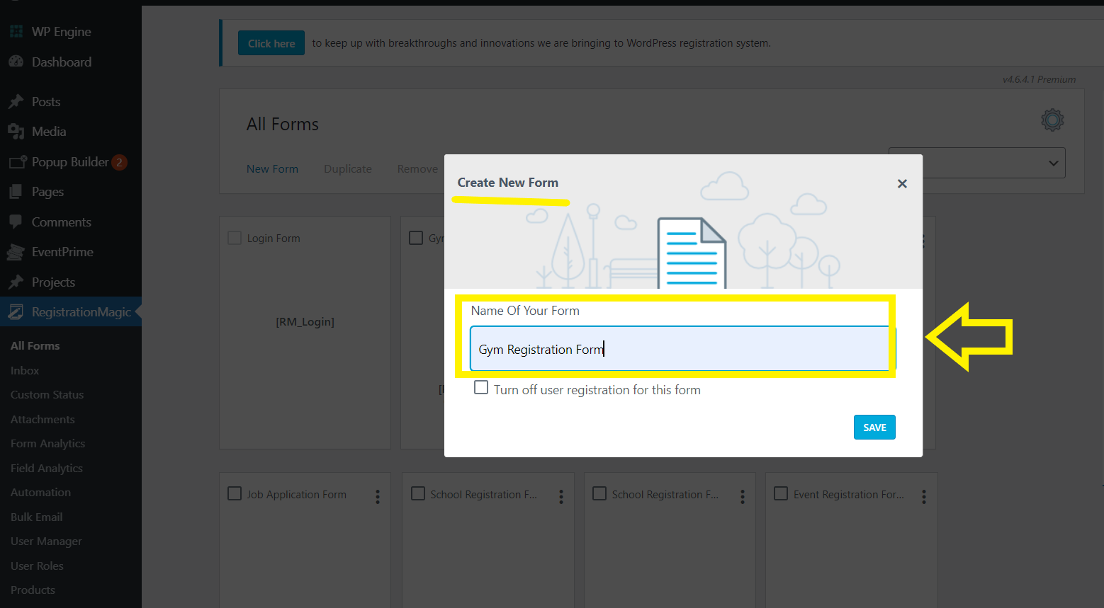 gym registration form