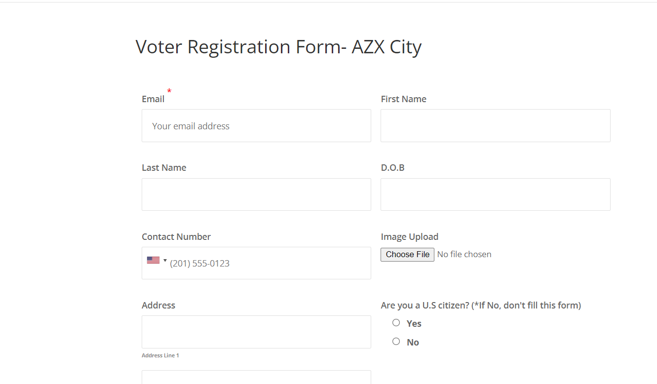 voter registration form sample