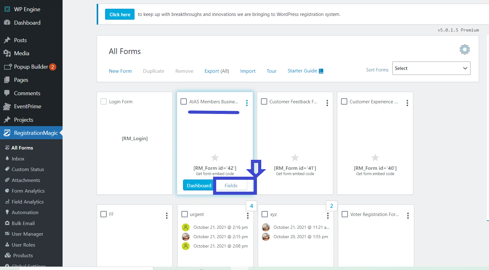 event registration form fields