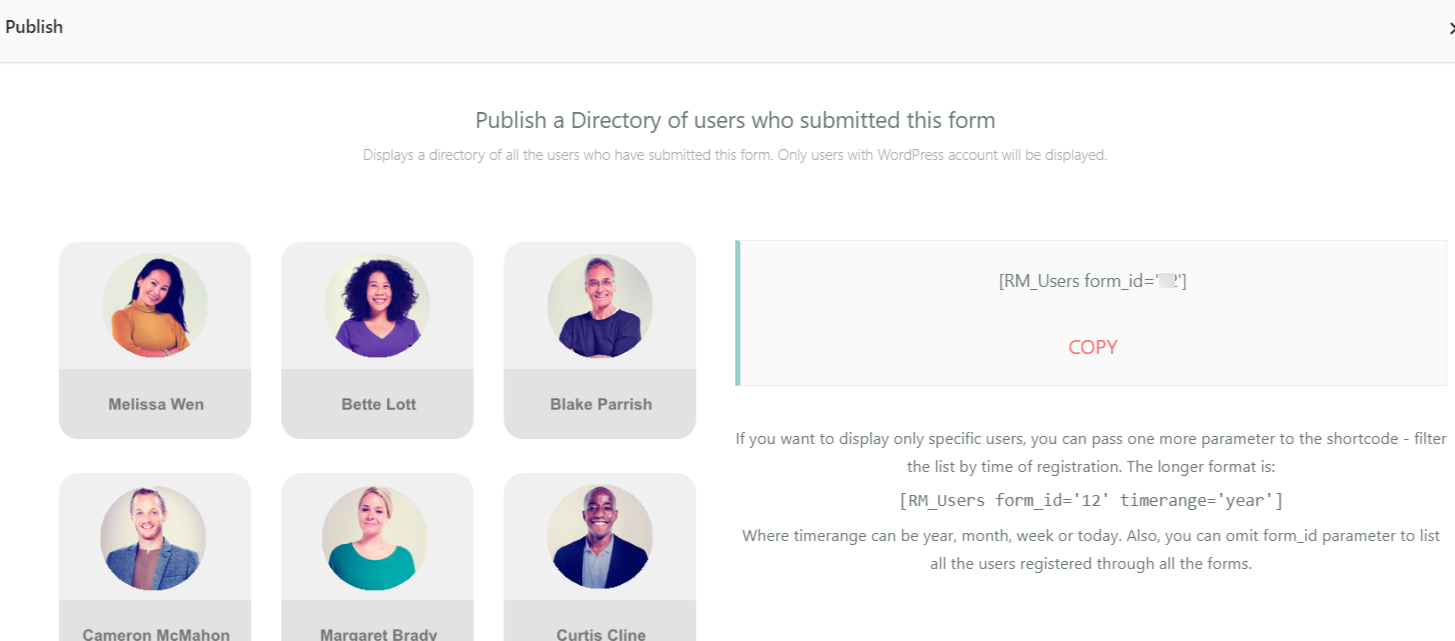 WordPress Member Directory publish directory