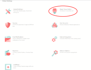 WordPress Pop Up Form global settings