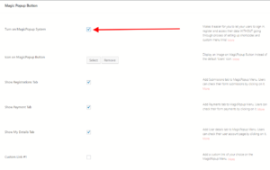 WordPress Pop Up Form magic pop up settings