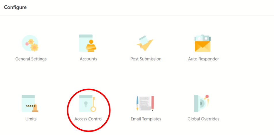 Restrict WordPress Forms configure access control
