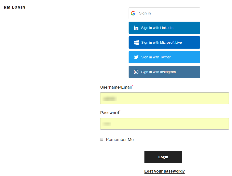 WordPress Login and Registration frontend