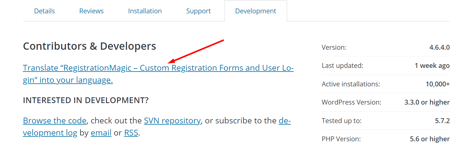 Translate RegistrationMagic