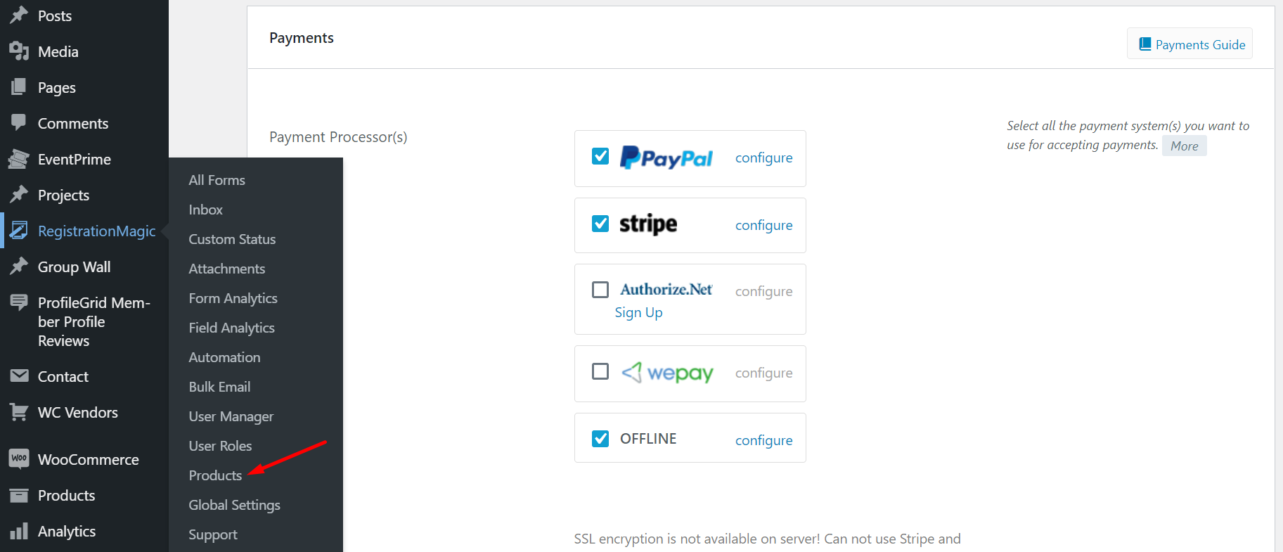 Stripe payment system