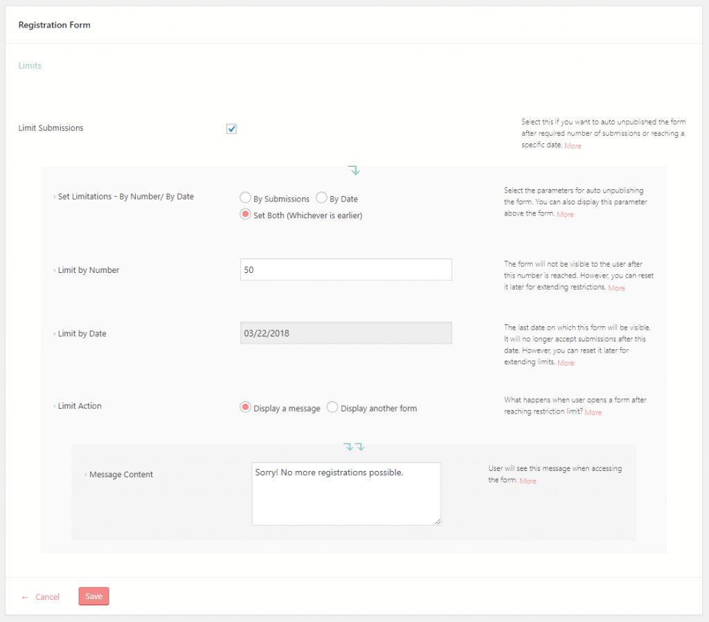 WordPress New User Registration User Register Form Limit