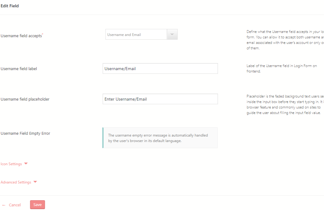 WordPress Login and Registration edit fields